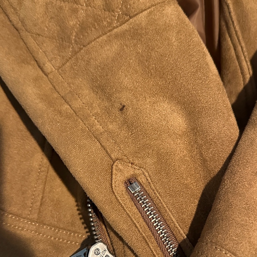 Abercrombie & Fitch Tan Leather Jacket for Women - Picture 4 of 5